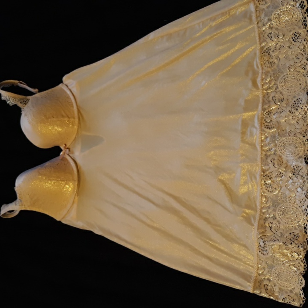 Victoria's Secret Shimmering Cream Lace Chemise